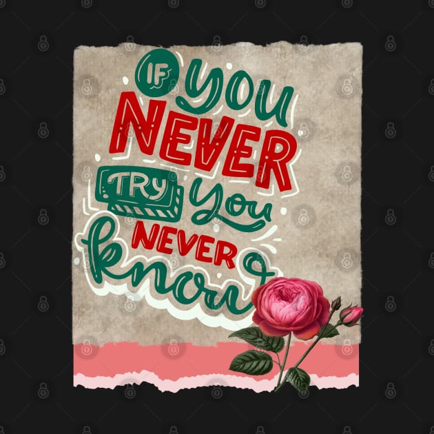 If you never try, you never know - Motivational Quotes by teetone