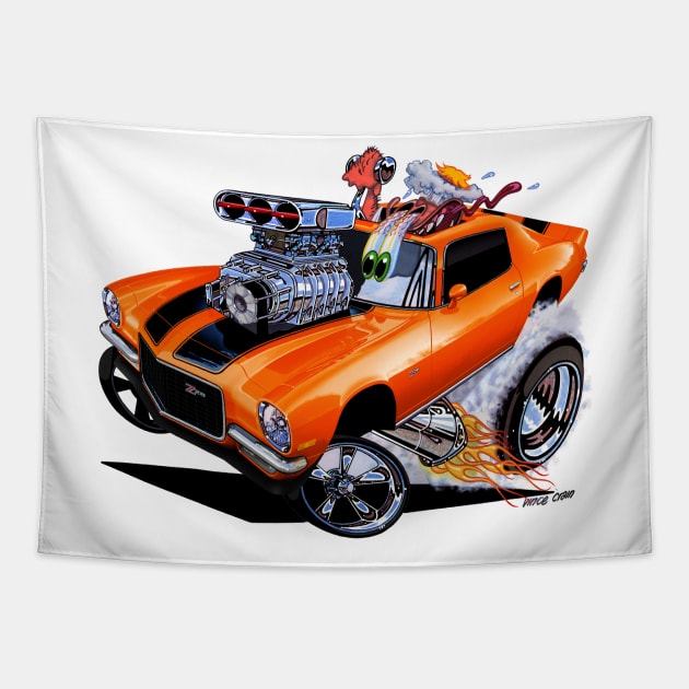 FULL BLOWN Camaro Orange Tapestry by vincecrain