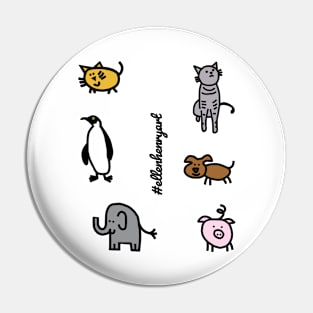 Cute Animals Child Like Sticker Pack Pin