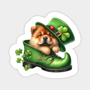 Chow Chow Dog Shoes For Patricks Day Magnet