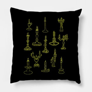 Antique Candlesticks Taxonomy Pillow