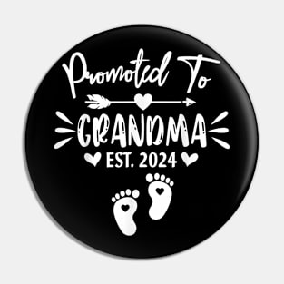 Promoted To Grandma Est 2024 New Grandma Gift For Women Grandmother Pin