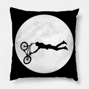 Cyclist Shadow in Full Moon Pillow