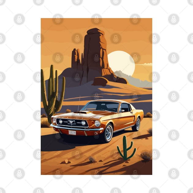 Muscle Car Desert Scene by VENZ0LIC