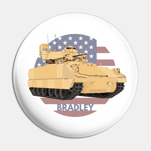 Bradley Fighting Vehicle with American Flag Pin by NorseTech