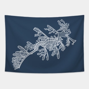 Leafy Sedragon Ink Art - detailed marine animal design Tapestry