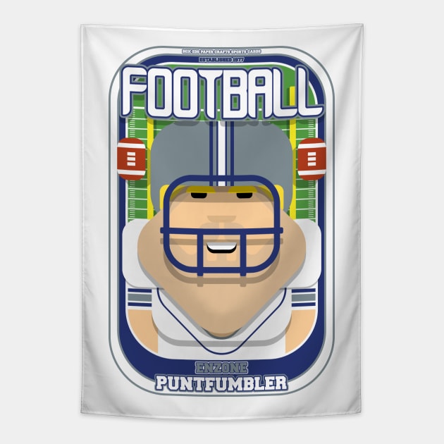 American Football White Silver Blue - Enzone Puntfumbler - Sven version Tapestry by Boxedspapercrafts