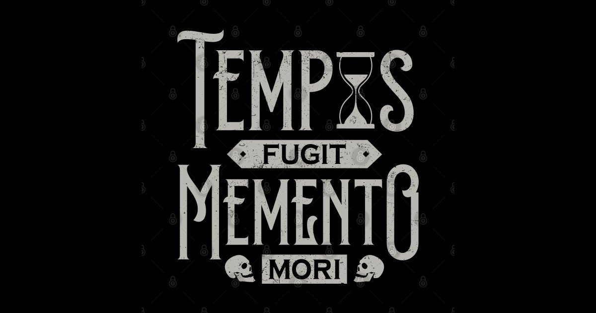 Tempus Fugit Memento Mori Skull Hourglass Stoicism Tempus Fugit Sticker TeePublic
