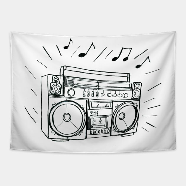 80's Boombox Tapestry by DeeDeeCro