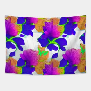 Colorful Leafy Flow Print Tapestry