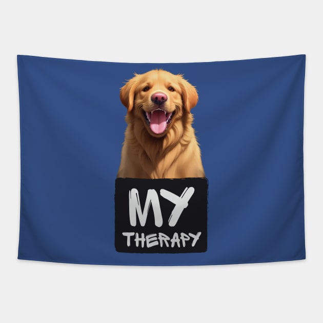 Just My Emotional Support Golden Retriever Tapestry by Dmytro