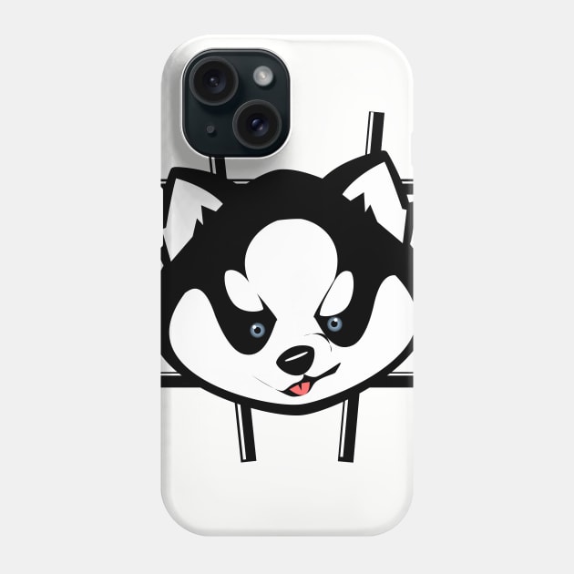 Husky Black stuck Phone Case by Spikeani