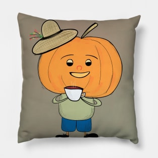 Coffee drinker winter squash Pillow