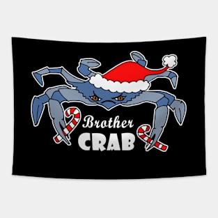 Christmas Brother Blue Crab Matching Family Holiday Picture Tapestry