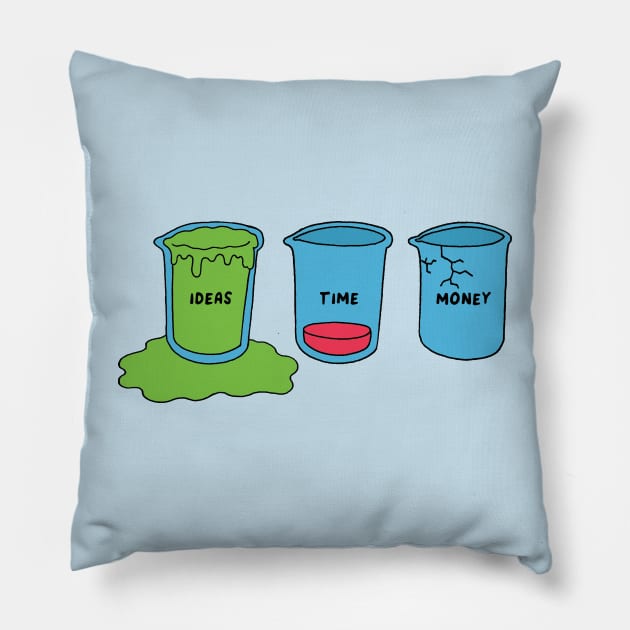 Ideas Time & Money Pillow by RaminNazer