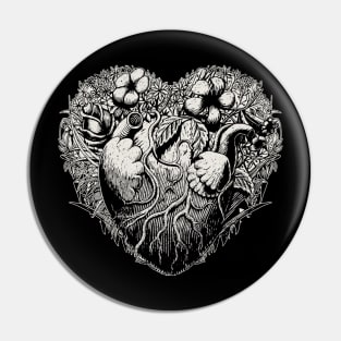 Foliage Heart Drawing Illustration on Dark Pin