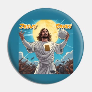 Jesus Saves (A Soccer Ball) Pin