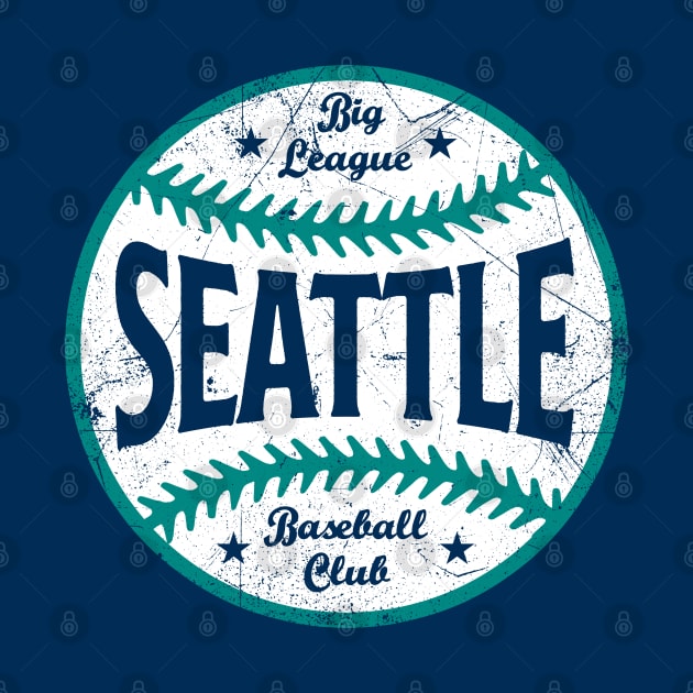 Seattle Retro Big League Baseball - Navy by KFig21