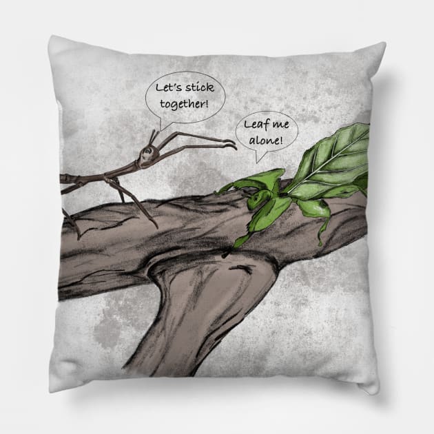 Stick insect pun Pillow by Jamesneul