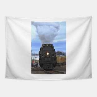 Big Boy 4014 with smoke,steam, and clouds Tapestry