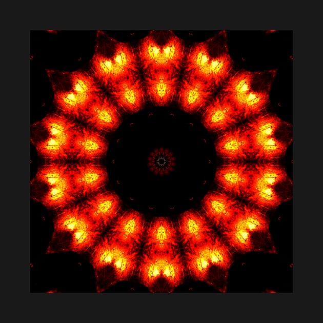 Ominous Red Kaleidoscope pattern (Seamless) 14 by Swabcraft