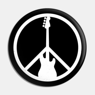 Bass Guitar Peace Sign Pin