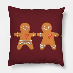 Gingerbread man love for Christmas Pillow