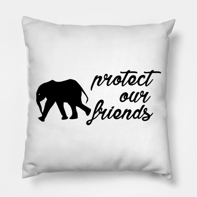 protect our friends - elephant Pillow by Protect friends