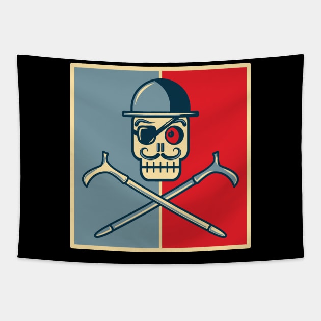 Pirate Skull and Crossbones Tapestry by dkdesigns27