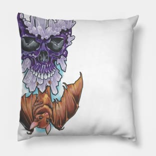 Purple Crystal Skull Pillow