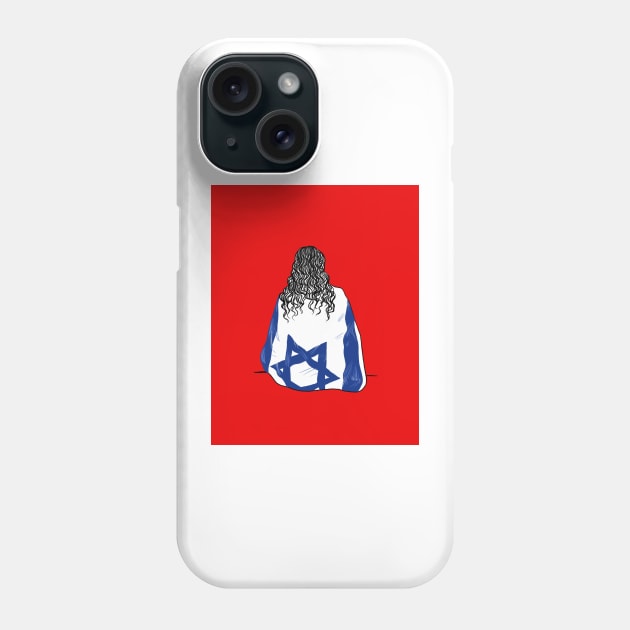 Girl wrapped in israeli flag Phone Case by argiropulo