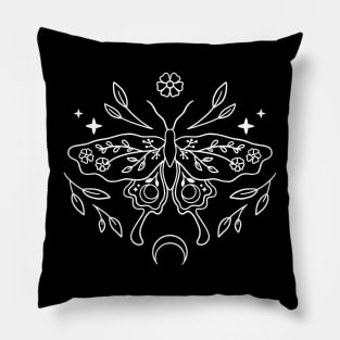 Celestial Floral Moth Pillow