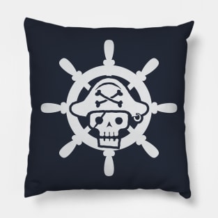 Just a White Pirate Skull Pillow