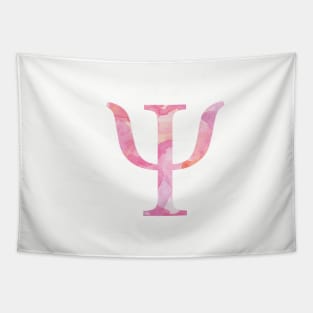 Pink Psi Watercolor Letter Tapestry