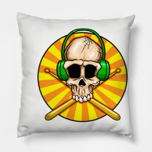 Drummer Skull Pillow