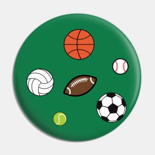 Sports Balls Basketball Football Tennis Volley ball Soccer Pin