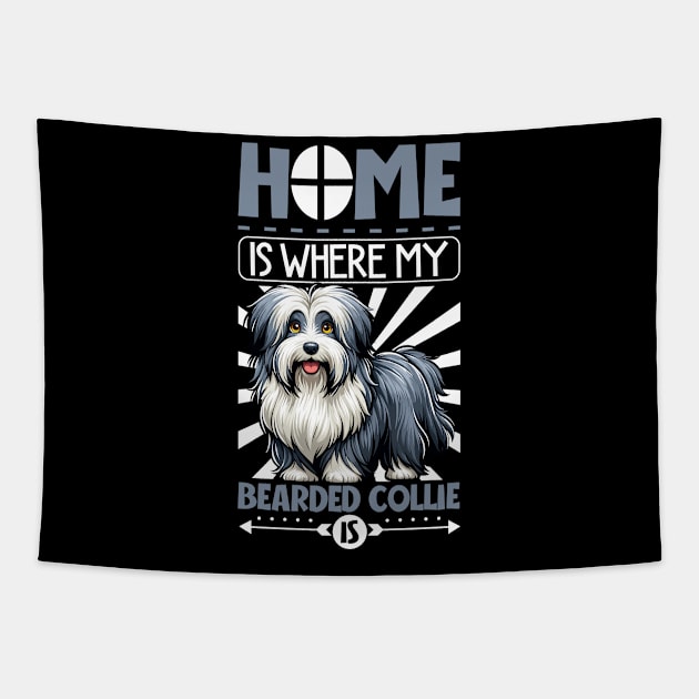 Home is with my Bearded Collie Tapestry by Modern Medieval Design