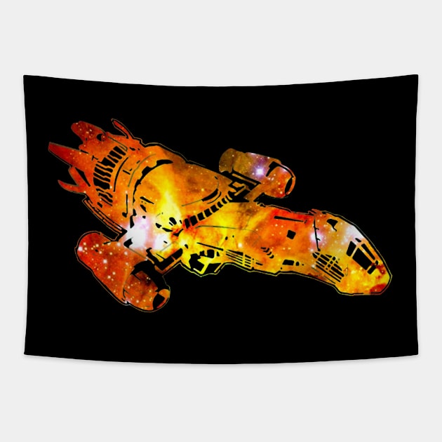 Firefly Serenity Galaxy Silhouette Logo Tapestry by box2boxxi