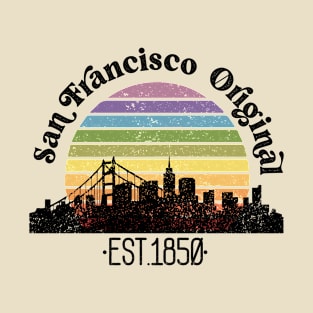 San Francisco Original California Retro Rainbow T-Shirt