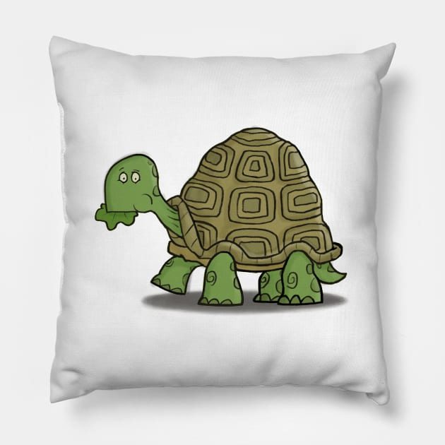 Hungry Tortoise Pillow by CarlBatterbee