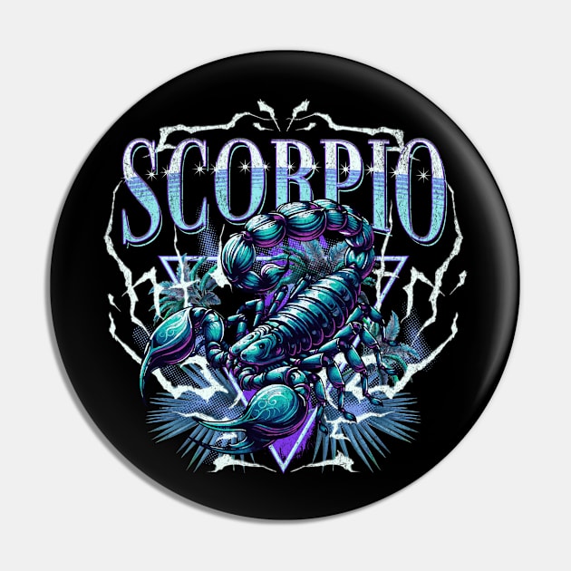 Scorpio Bootleg Retro HipHop Zodiac Sign Astrology Birthday Pin by Lavender Celeste