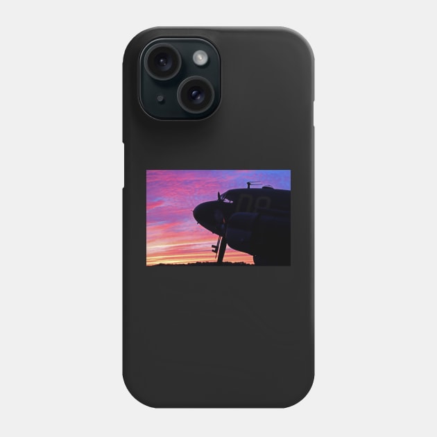 WWII C47 at Sunset Phone Case by Bierman9