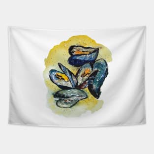 Mussels watercolor Tapestry