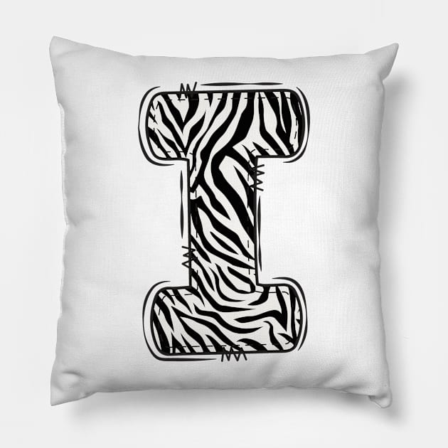 Zebra Letter I Pillow by Xtian Dela ✅