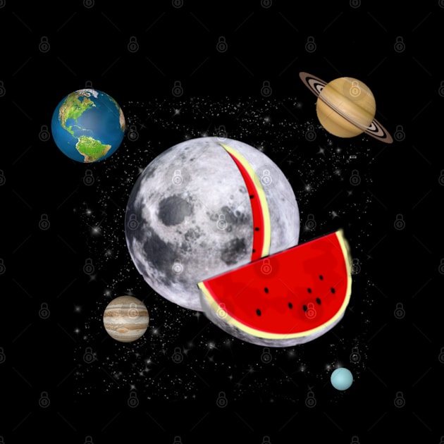 Watermelon moon design t-shirt by  Memosh Everything 