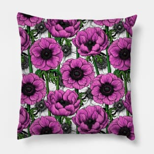 Pink anemone garden Pillow