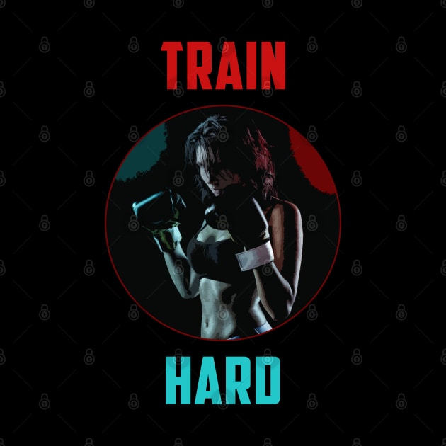 train hard boxing girl comic design by fighterswin