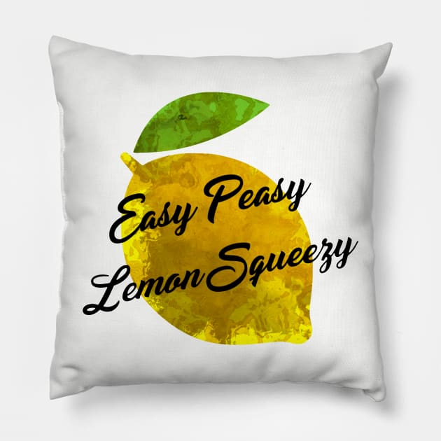 Easy Peasy Lemon Squeezy Pillow by Leroy Binks