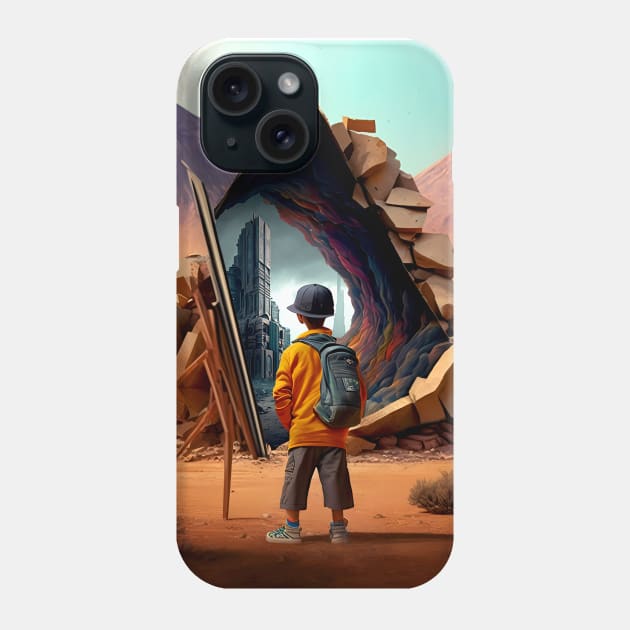 Wonderment a Time Travel Odyssey: A Journey to a Dystopian Future Phone Case by Puff Sumo