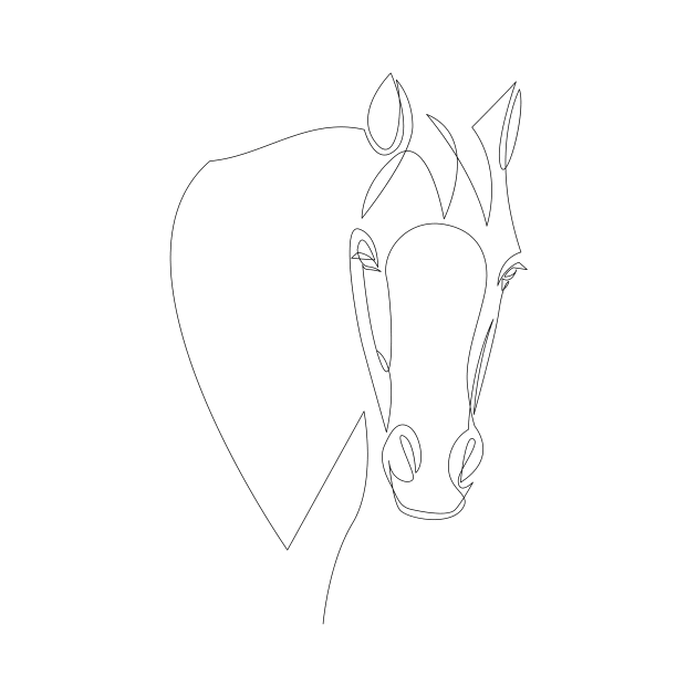 horse - one line art by addillum